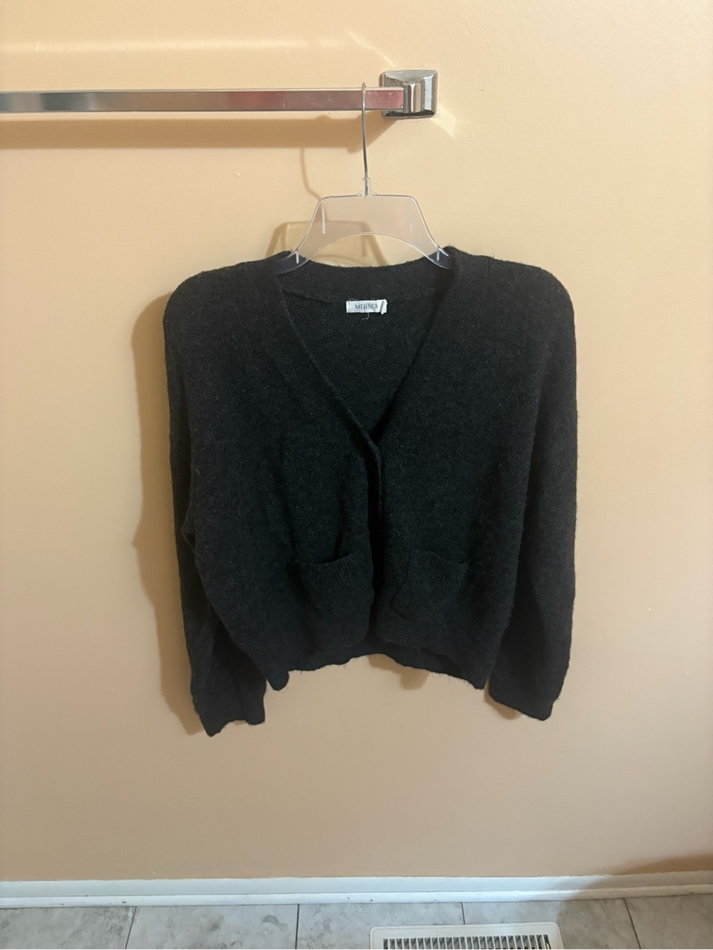 Mersea charcoal wool blend cardigan